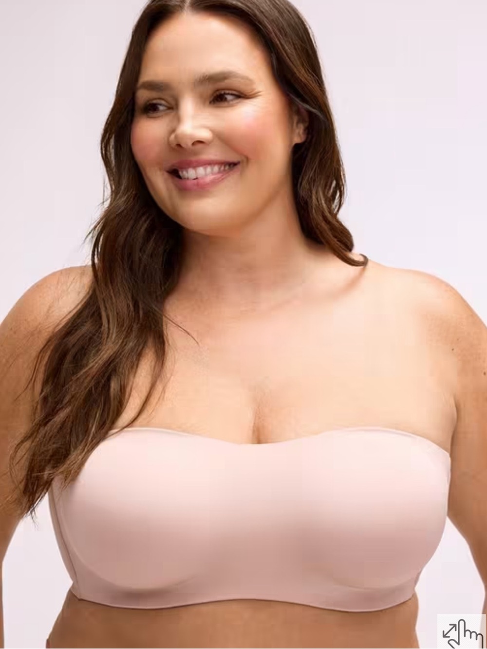 NWT TORRID Strapless Unlined Smooth Straight Back Bra 40DDD Rose Dust